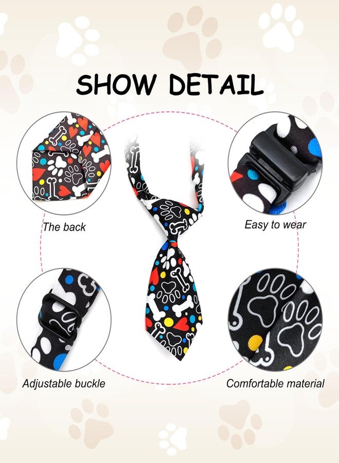 PET SHOW 10pcs Pack Paw Small Dog Ties Neckties for Doggies Cats Adjustable Holiday Birthday Grooming Accessories Neck Ties Bowties Girl Boy Festival Wedding Costumes Puppies Photography Party Gift - Image 2